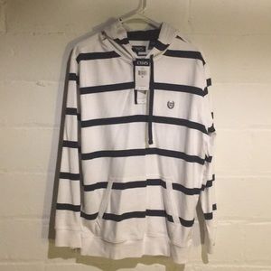 **NEW** Chaps Navy Blue Striped Hoodie